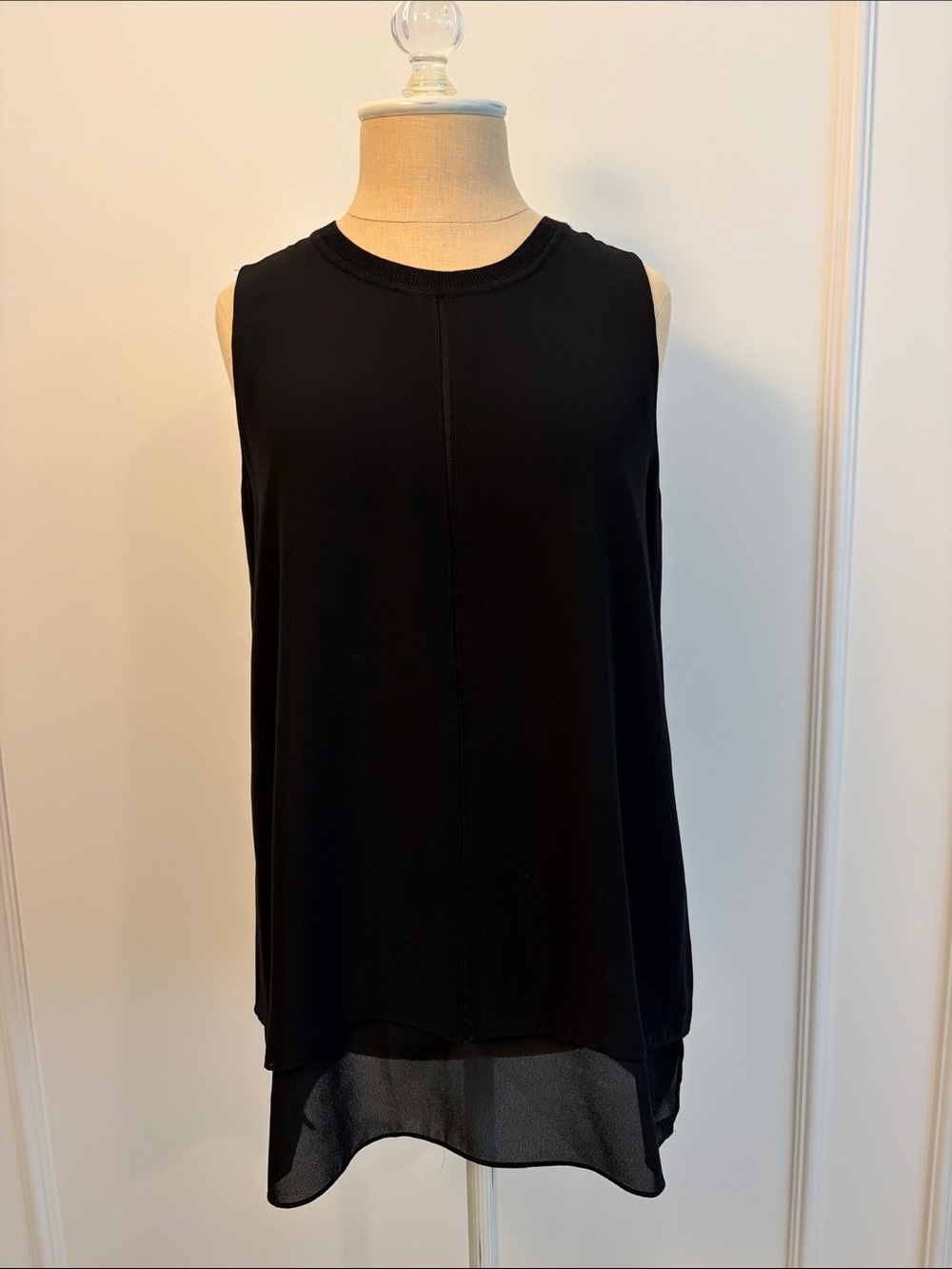 Sophisticated! Talbots Black Layered Sleeveless Tank, XS, EUC